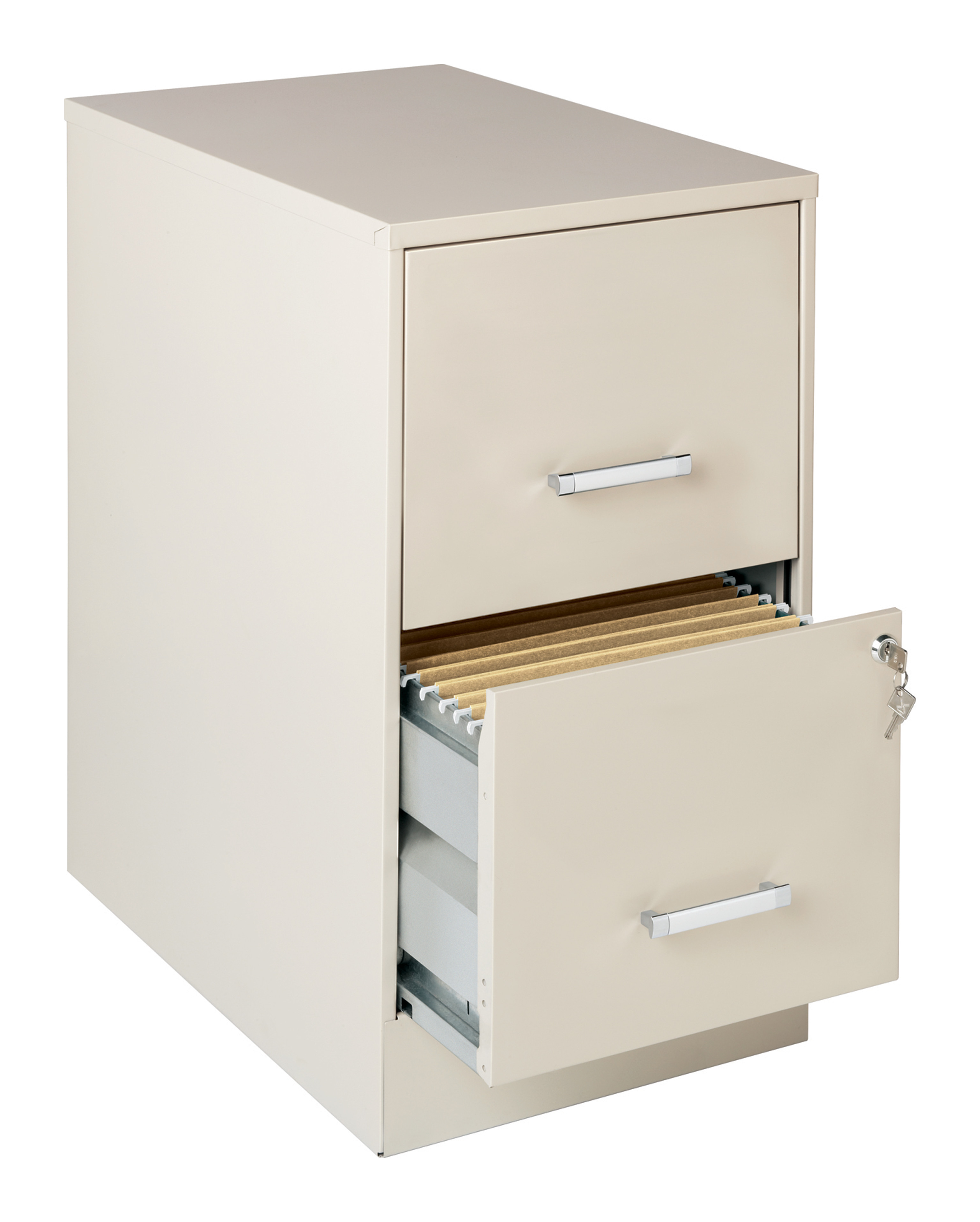 Space Solutions 22" Deep 2 Drawer Mobile Smart Letter Width Vertical File Cabinet, Stone - image 1 of 2