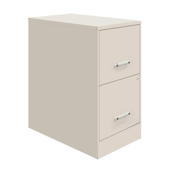 Space Solutions 22" Deep 2 Drawer Mobile Smart Letter Width Vertical File Cabinet, Stone
