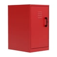 thumbnail image 1 of Space Solutions 24.5 inch High 2 Shelf Mini Storage Locker Cabinet, Welded Metal, Fully Assembled, Vented Door, Red, 1 of 6