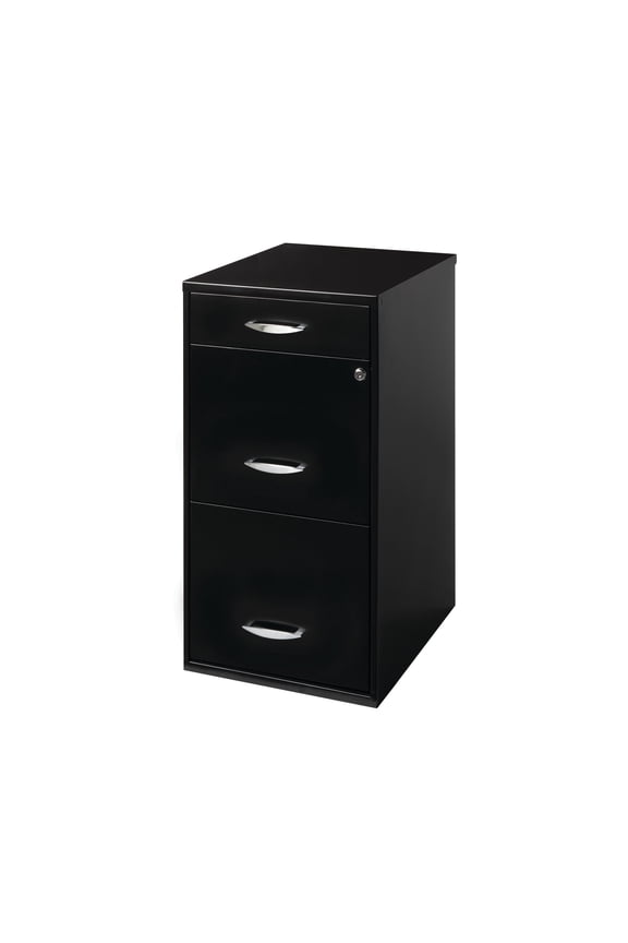 3 Drawer Letter Width Vertical File Cabinet with Pencil Drawer, Black
