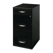 Space Solutions 3 Drawer Letter Width Vertical File Cabinet with Pencil Drawer, Black