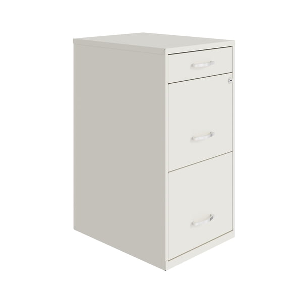 Space Solutions 3 Drawer Letter Width Vertical File Cabinet with Pencil Drawer, White