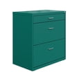 thumbnail image 1 of Space Solutions 30" Wide 3 Drawer Lateral File Cabinet for Home or Office, Fits Letter and Legal Paper Sizes, Teal, 1 of 14