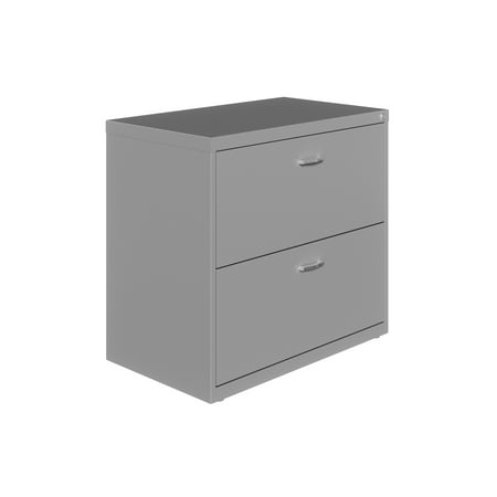 Space Solutions - 2 Drawer Home Office Style Lateral File Cabinet - Arctic Silver