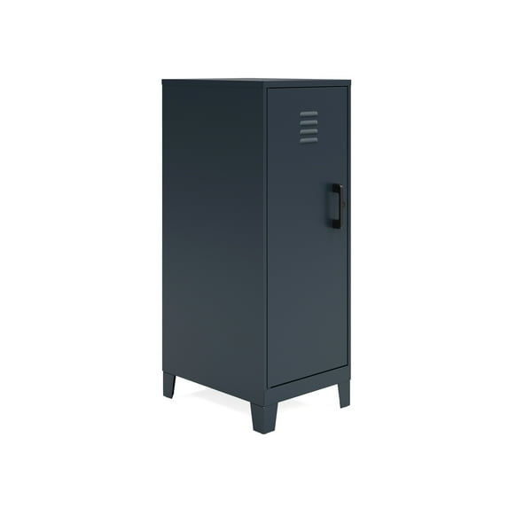 Space Solutions 42.5 inch High 3 Shelf Storage Locker Cabinet, Welded Metal, Fully Assembled, Vented Door, 3 inch Riser Legs, Black
