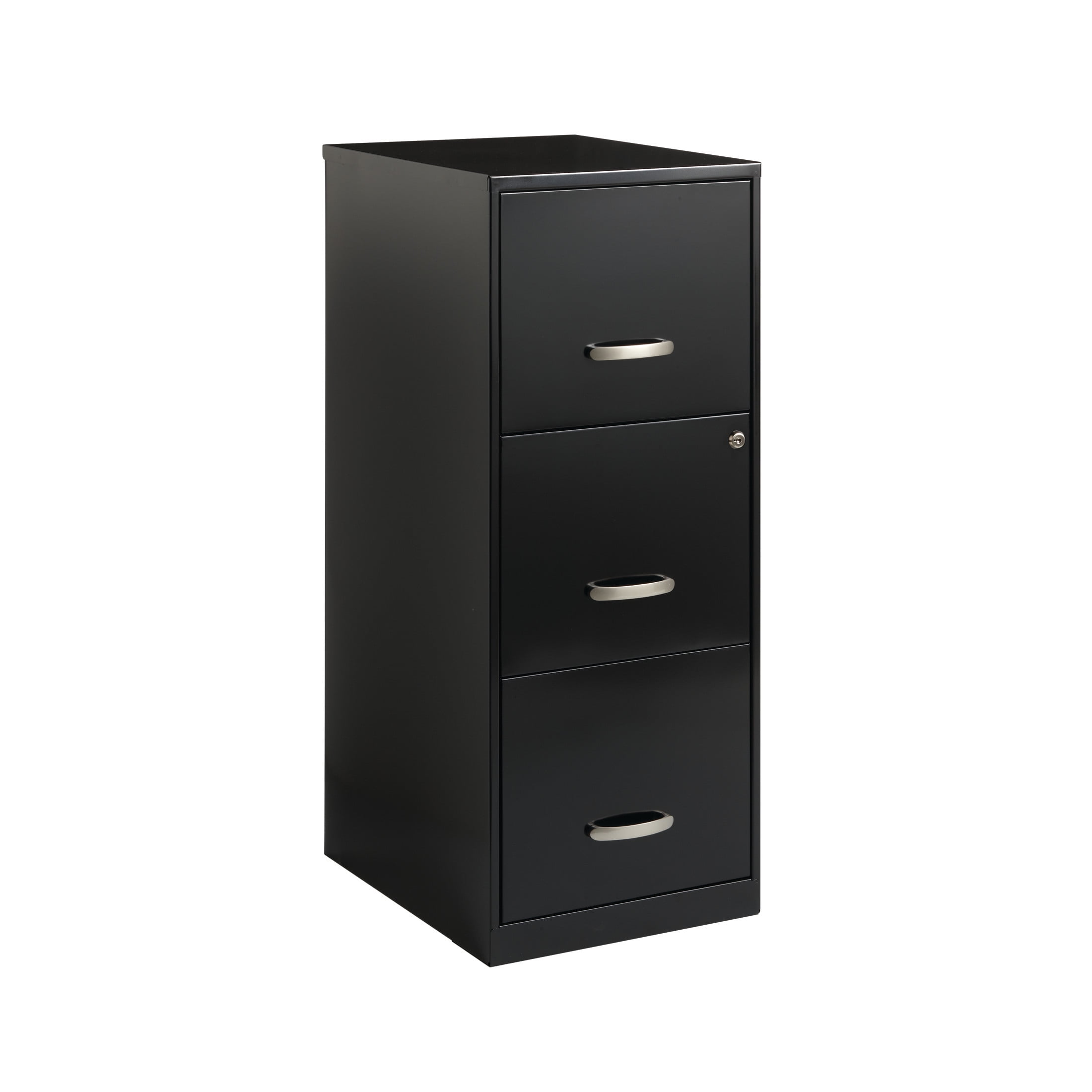 Black Vertical 3-Drawer Lockable Steel File Cabinet