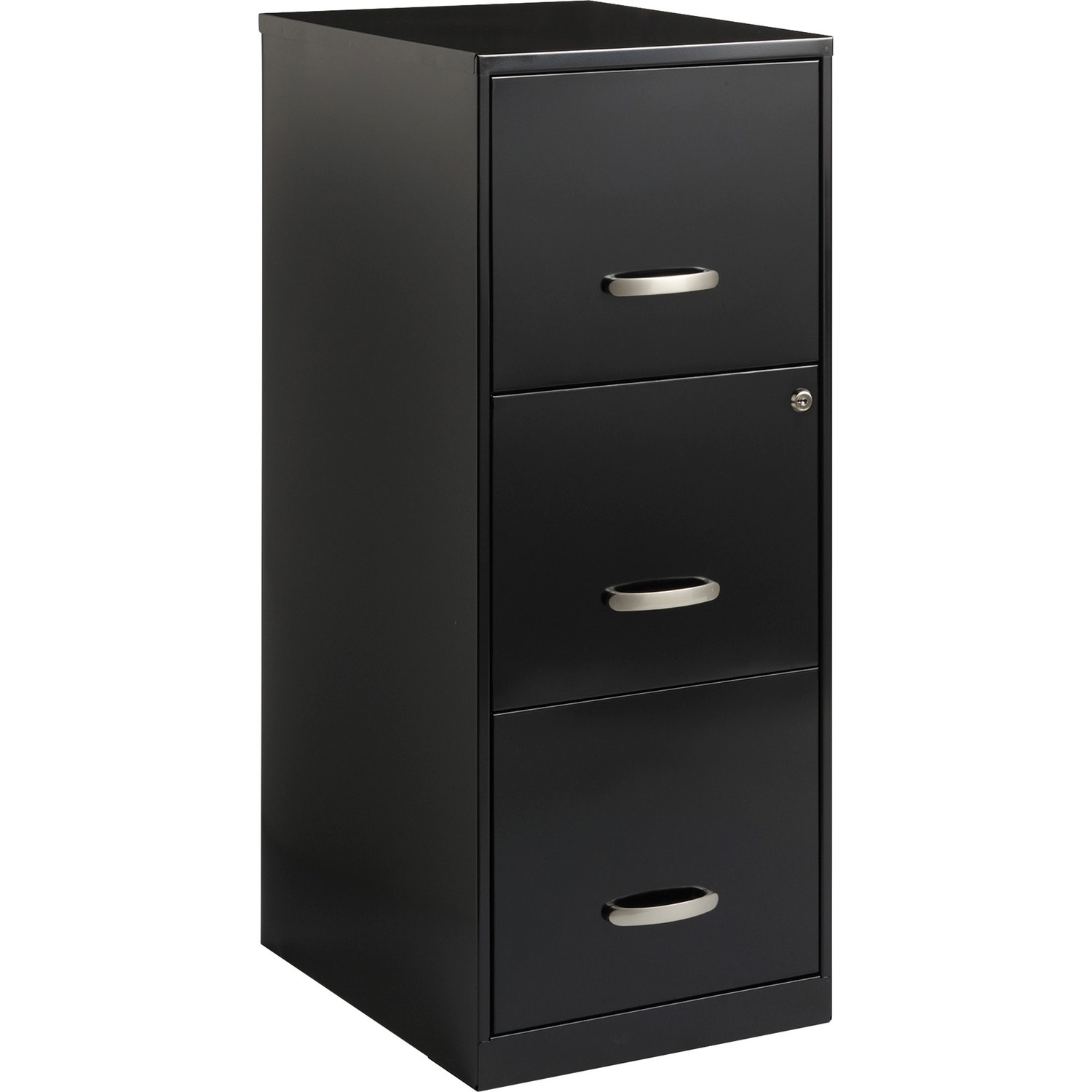 Space Solutions Metal 3 Drawer Vertical File Cabinet with Lock in Black - image 1 of 2