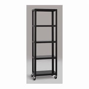 Space Solutions Ready-to-Assemble 72H Mobile 5-Shelf Bookcase in Black
