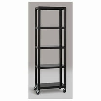 Space Solutions Ready-to-Assemble 72"H Mobile 5-Shelf Bookcase in Black