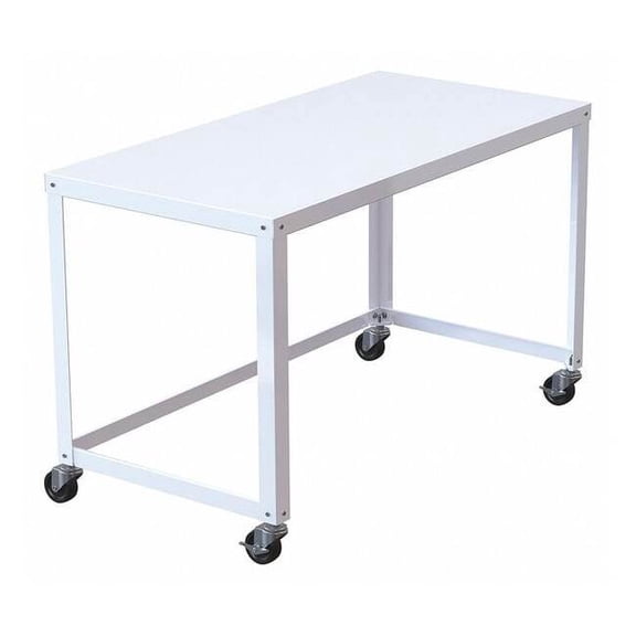 SOHO Mobile Desk,48" W,White, 23 7/8 in D X 30" H, 47 1/2 in W X