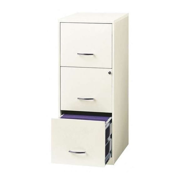 Space Solutions 14.25 in W 3 Drawer SOHO Vertical, Pearl White 22618