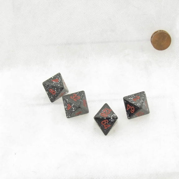 Space Speckled Dice with Red Numbers D8 Doubling Cube 18mm (23/32in) Pack of 4 Wondertrail