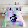 thumbnail image 1 of Space Star Glitter Comforter Set Twin Size, Gymnastics Bedding Set Gymnast Gifts , Gymnastics Lover Bedding Comforter Sets Tie Dye Starry Sky Duvet Insert Rainbow Room Decor, Purple Teal, 1 of 5