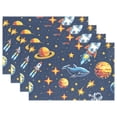 thumbnail image 1 of Space Stars Astronauts Fish 12×18 inch Placemats Heat Resistant Washable Foldable Rectangular Placemats Set Decoration Indoor Outdoor for Kitchen Dining Table 1PC, 1 of 8