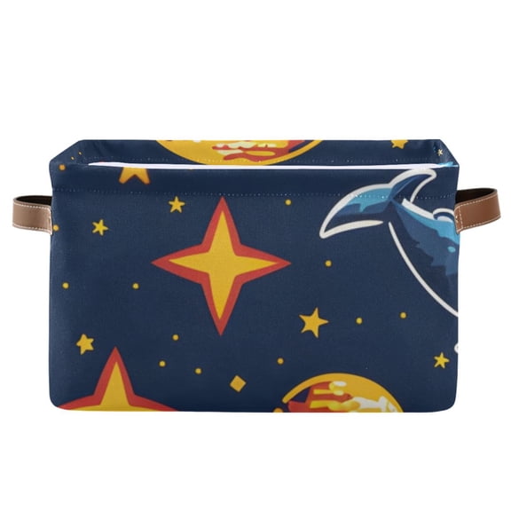 Space Stars Astronauts Fish Storage Bins Baskets With Handles Storage Box Clothes Organizer Organization Toys