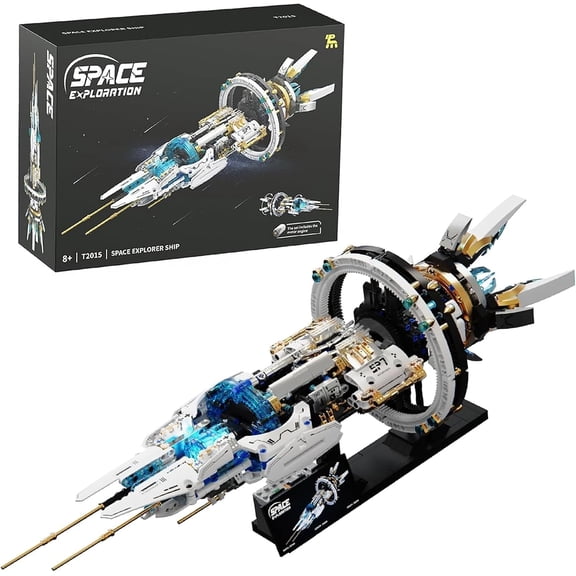 Space Station Building Set Spaceship Model and Display Stand 1583P | Large Collectible Space Kit, Creative Gift For Adult Teen Aerospace Model Lovers 33.46inch
