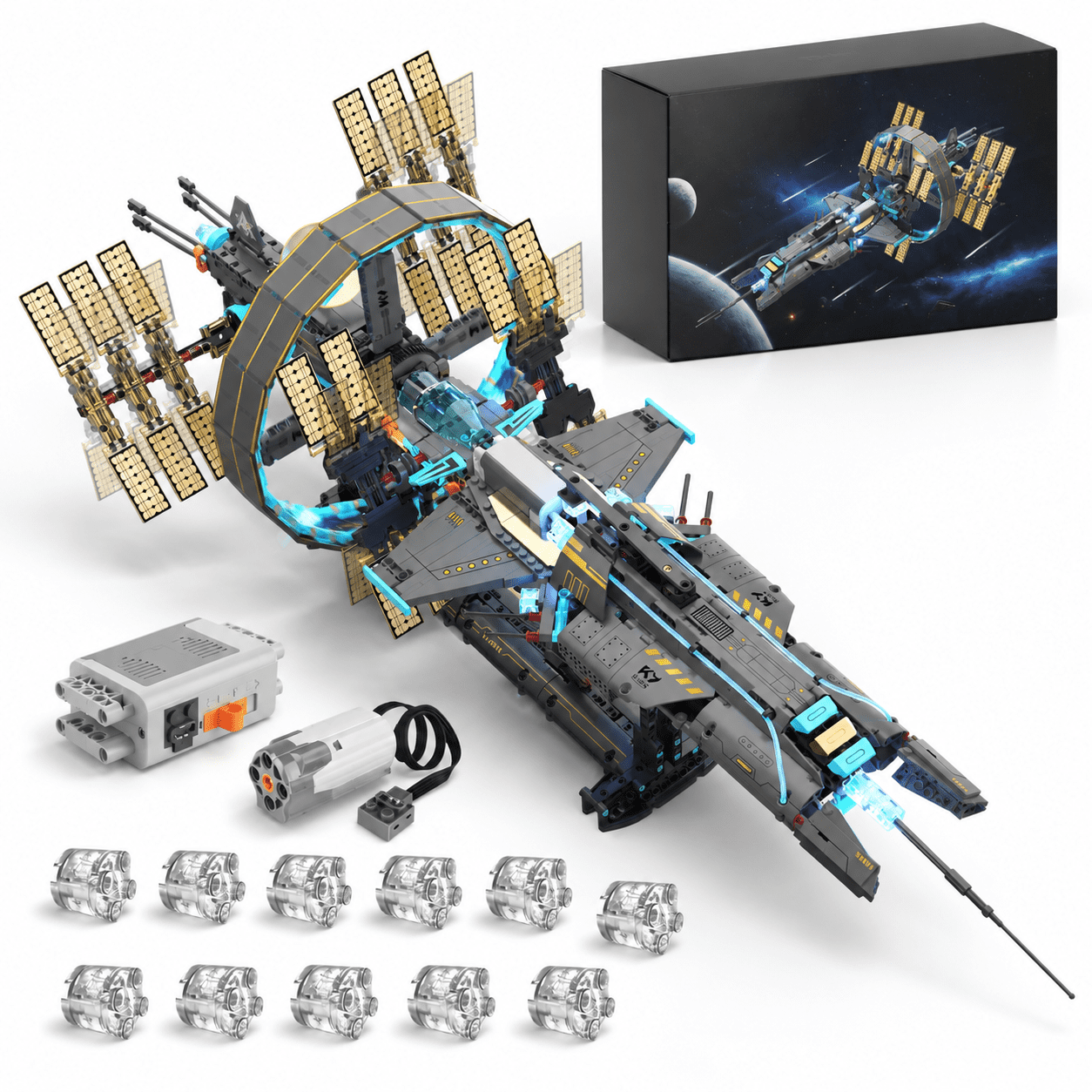Space Station Interlocking Block Building Set with LED Lights for ...