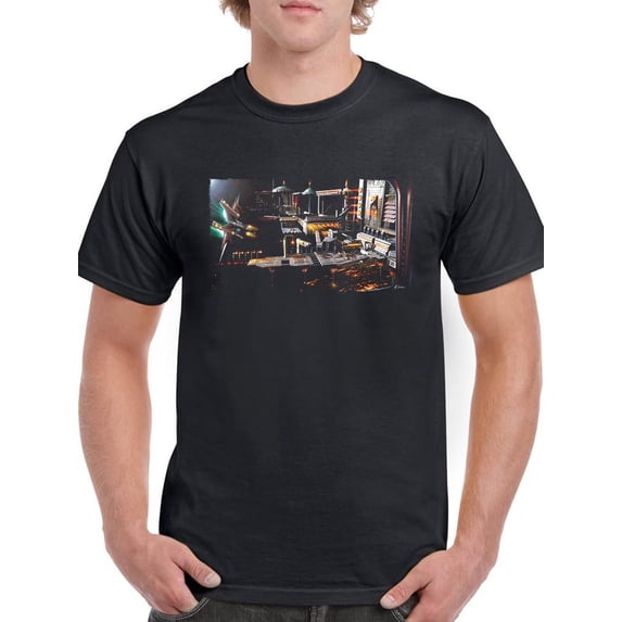 Space Station Landing Bay T-Shirt Men -Anthony Chirstou Designs, Male Small