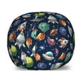 thumbnail image 1 of Space Storage Toy Bag Chair, Futuristic Science Fiction Comic Planet Spaceships Androids Rockets Ufo Illustration, Stuffed Animal Organizer Washable Bag, Small Size, Multicolor, by Ambesonne, 1 of 3