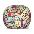 thumbnail image 1 of Space Storage Toy Bag Chair, Geometric Grid Design with Stripes Dots Retro Background Robot Pattern, Stuffed Animal Organizer Washable Bag, Large Size, Multicolor, by Ambesonne, 1 of 3