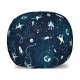 thumbnail image 1 of Space Storage Toy Bag Chair, World's Orbit with Spaceships Astronauts Satellites and Moon, Stuffed Animal Organizer Washable Bag, Small Size, Teal Blue, by Ambesonne, 1 of 3