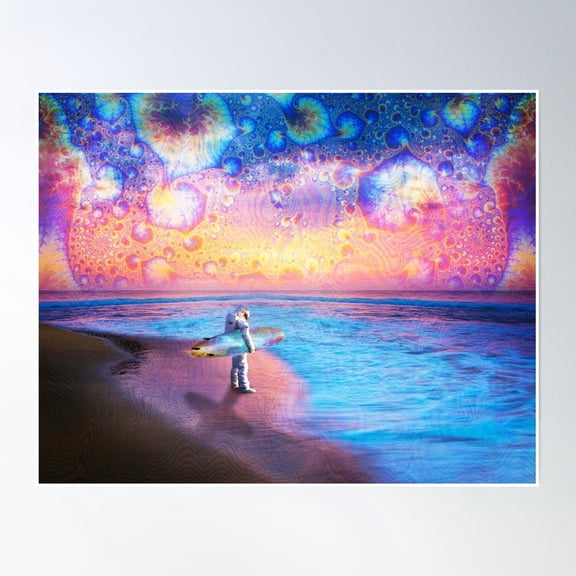 Space Surfer Poster Wall Art, Modern Wall Decor, 8x12 UNFRAMED