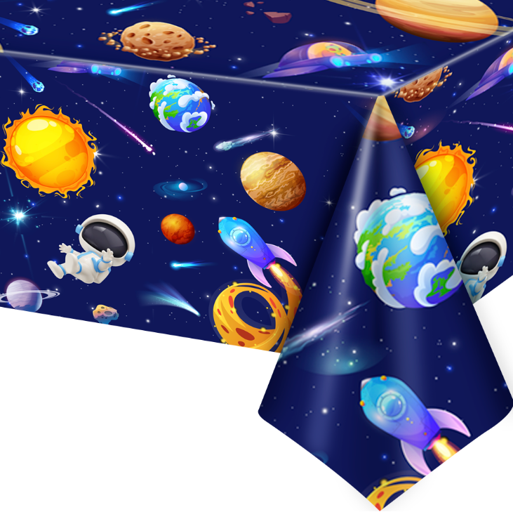 Space Tablecloth,3 Pcs Outer Space Party Table Cloth Set - Astronaut Table Covers, Space Birthday Party Tablecloth & Space Themed Table Covers for Space Birthday Decorations & Space Party Decorations