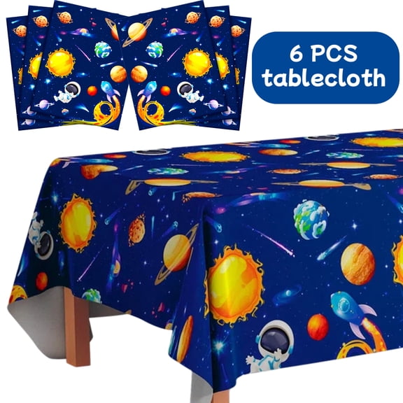 Space Tablecloth, 6 Pcs Outer Space Party Table Cloth Set