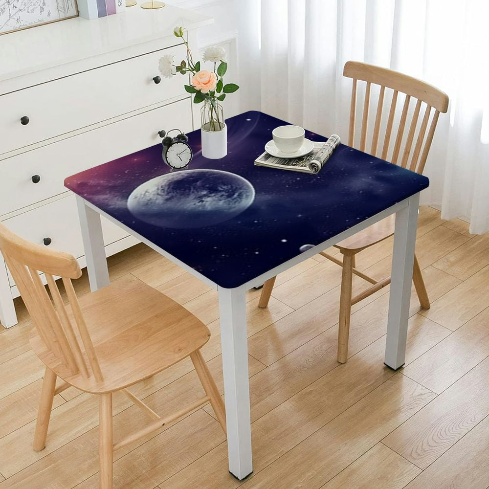 Space Tablecloth, Universe with Planet and Crescent Moon on Starry ...
