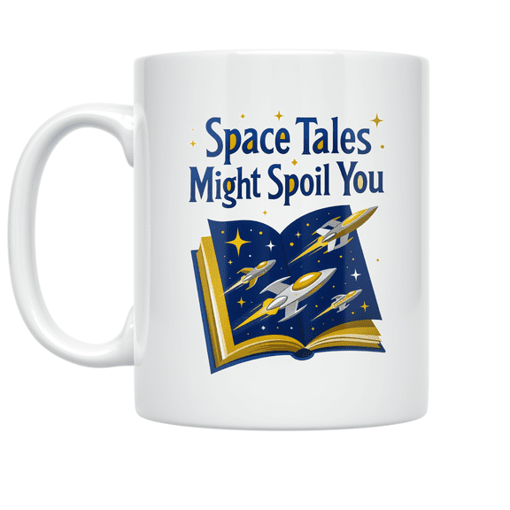 Space Tales Might Spoil You - Sci-Fi Book Lover - 11 oz Ceramic Coffee Mug