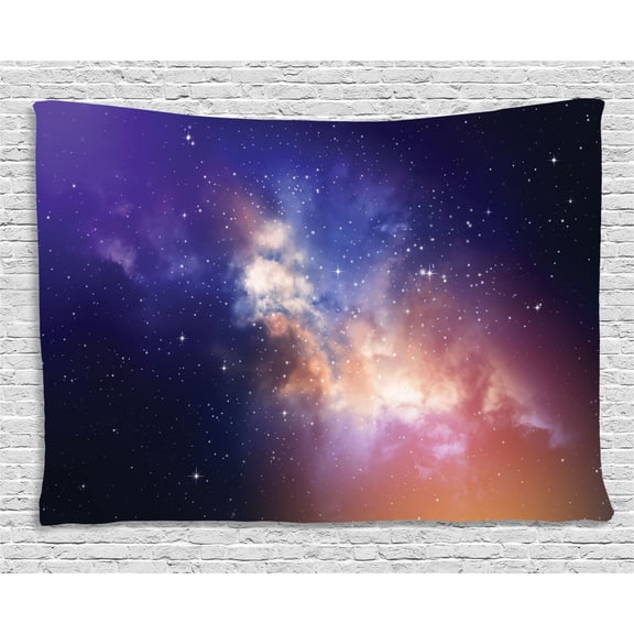 Space Tapestry, Stars in Sky Supernova Comet Constellation Light Years Meteor Planetary Image , Wall Hanging for Bedroom Living Room Dorm Decor, 60W X 40L Inches, Dark Blue Purple, by Ambesonne
