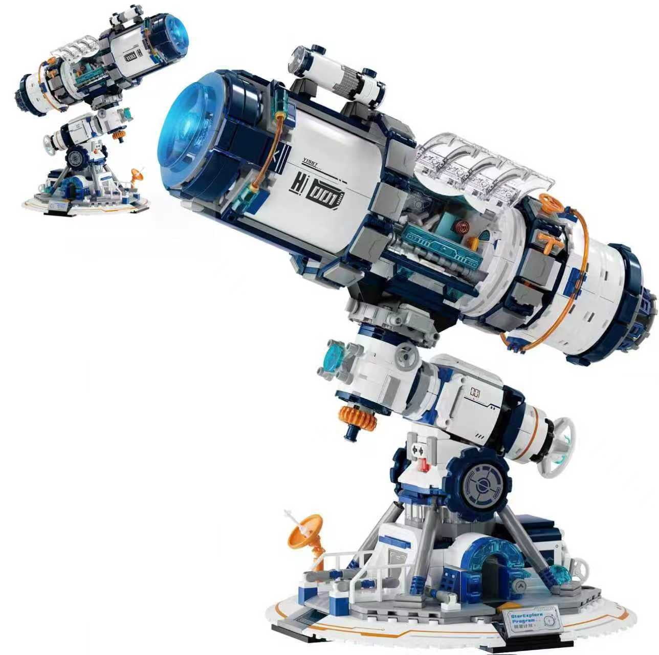 Space Set Light Space Telescope Building Sets with Lights, Planet Station Building Toys ...