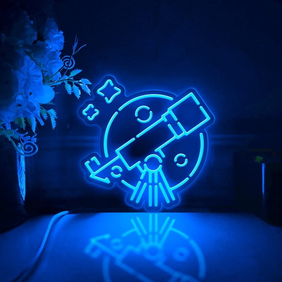 Space Telescope Led Light Box, Dimmable Neon-Like Light Signs USB Power for Wall Decor Bedroom Decoration, RGB Light (WxH) 6"x6"