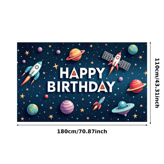 Space Theme Birthday Party Banner for Kids Space Exploration Galaxy Celebration Indoor Decoration