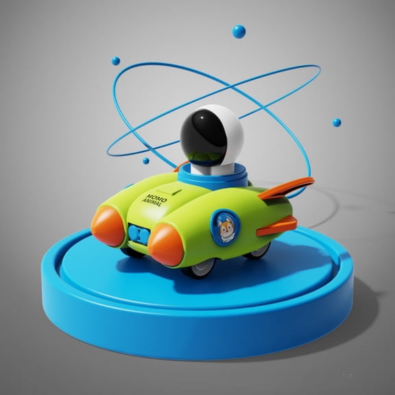 Space Theme Press-and-Go Astronaut Rocket Car Toy - Kid’s Interactive Play Vehicle, Durable Plastic Gift for Toddlers(Green)