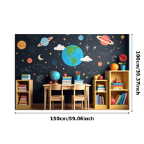 Space Themed Colorful Chalk Style Backdrop Banner Decorations for Classroom Party Study Room Wall Background Photo Booth Props