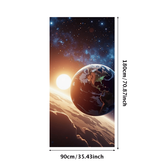 Space Themed Earth and Starry Sky Background Banner Party Decorations Backdrop Photography Props for Cosmic Themed Parties Astronomy Events and Science Fairs