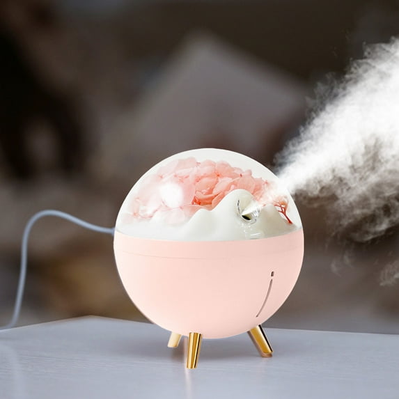 Space Themed Humidifier with Color Changing Mood Light, 2-Speed Mist Adjustable Personal Humidifier, Quiet Ultrasonic Humidifier for Bedside and Desktop(Pink)