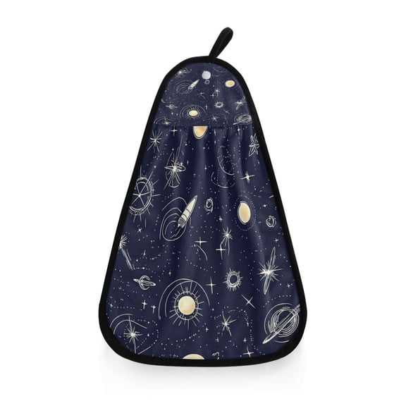 Space Themed Pattern Hand Towel Quick Drying Home Storage Kitchen Towel Hooks Dish Cloths