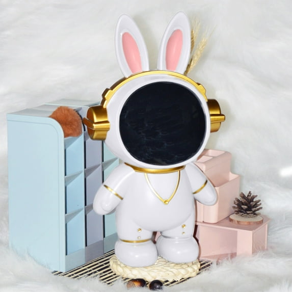 Space Themed Rabbit Coin Bank for Klds, One Way Saving Money Bank with Lock, Cute Piggy Bank for Home Office Decor, Gift for B0ys GirIs
