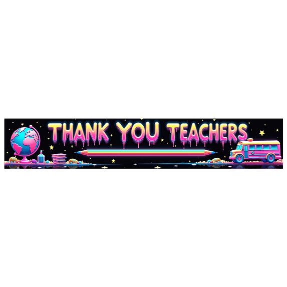 Space Themed Thank You Teachers Banner Backdrop Background Decor Party Supplies Photography Props for Classroom Celebrations Teacher Appreciation Events School Festivals and Photo Booths