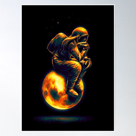 Space Thinker Poster Wall Art, Modern Wall Decor, 12x18 UNFRAMED