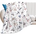 thumbnail image 1 of Space Throw Blanket for Boys Kids Gifts Astronaut Robot Spaceship Rocket Design Blanket Ultra Soft Cozy Fleece Blanket for Couch Sofa \u200bBed 50"x60", 1 of 6