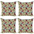 thumbnail image 1 of Ambesonne Space Throw Pillow Cover 4 Pack, Robots on Grid Squares, 18", Multicolor, 1 of 2