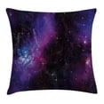 thumbnail image 1 of Space Throw Pillow Cushion Cover, Nebula Dark Galaxy with Luminous Stars and Cosmic Rays Astronomy Explore Theme, Decorative Square Accent Pillow Case, 20 X 20 Inches, Magenta Blue, by Ambesonne, 1 of 2