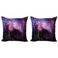thumbnail image 1 of Ambesonne Space Throw Pillow Cover 2 Pack, Nebula Cosmos Image, 24", Purple Blue, 1 of 2