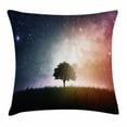 thumbnail image 1 of Space Throw Pillow Cushion Cover, Single Tree in Field of Meadow Valley with Stars Universe Spiritual Display Print, Decorative Square Accent Pillow Case, 24 X 24 Inches, Magenta Blue, by Ambesonne, 1 of 1