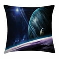 thumbnail image 1 of Space Throw Pillow Cushion Cover, Universe with Planets and Dynamic Luminous Effects Celestial Body Astronomy Print, Decorative Square Accent Pillow Case, 18 X 18 Inches, Blue Purple, by Ambesonne, 1 of 2