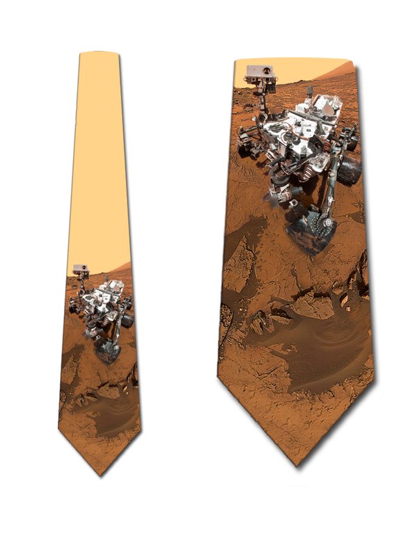 Space Ties Mens Mars Rover Outer Space Necktie by Three Rooker