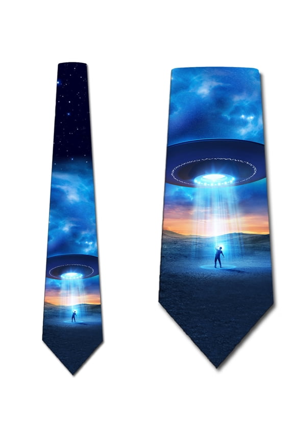 Space Ties Mens Outer Space Alien Abduction Necktie by Three Rooker